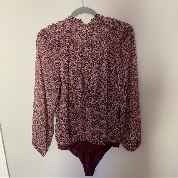 Abercrombie & Fitch Dark Floral High Neck Victorian Style Bodysuit size M - Picture 4 of 9